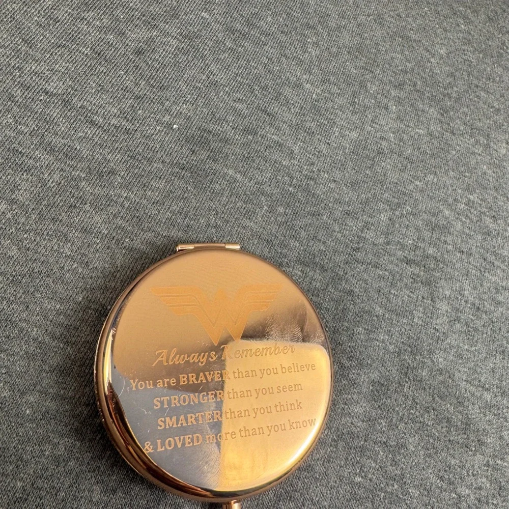 Wonder Woman‎ Rose Gold Compact Mirror Inspirational Quote